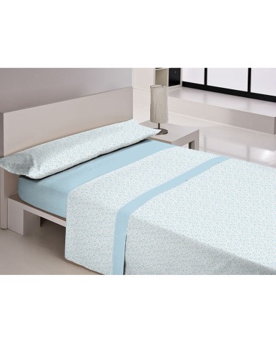 Set di Lenzuola Libela PIRINE GOMERA Azzurro Matrimoniale