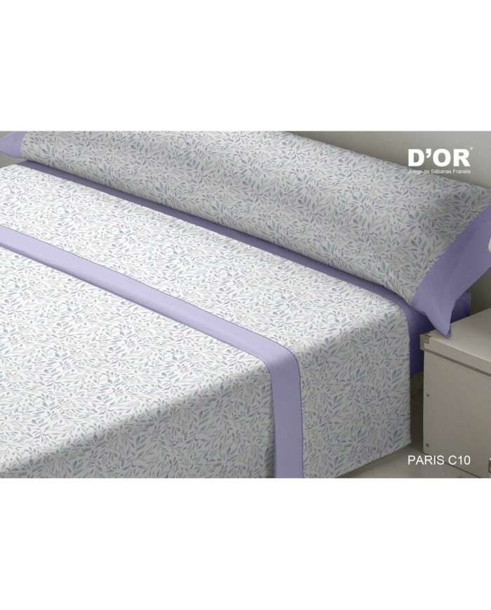 Set di Lenzuola D'Or PARIS Malva Singolo Franela Set di Lenzuola D'Or PARIS Malva Singolo Franela