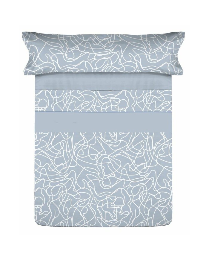 Set di Lenzuola Tejidos Reina Azzurro Matrimoniale Set di Lenzuola Tejidos Reina Azzurro Matrimoniale