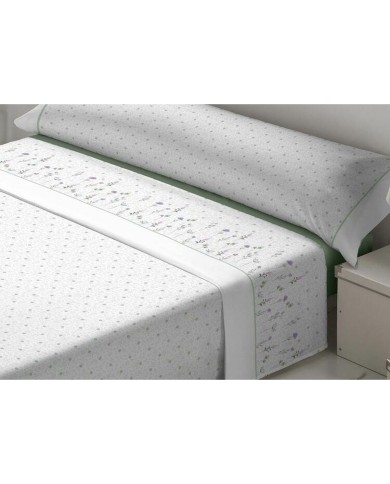 Set di Lenzuola Tejidos Reina Nicola Bianco Verde Osimano