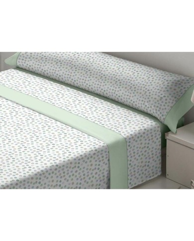 Set di Lenzuola Tejidos Reina Fides Bianco Verde Matrimoniale