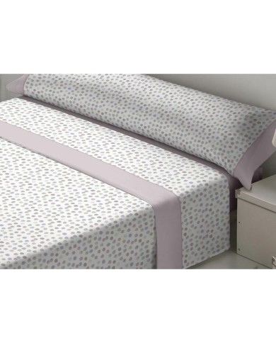 Set di Lenzuola Tejidos Reina Fides Bianco Rosa Osimano