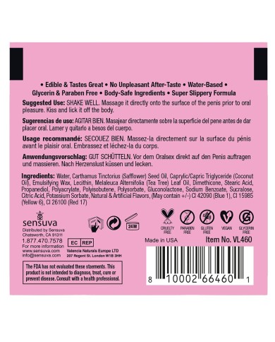 Lubrificante Aromatizzato Sensuva Zucchero Filato 6 ml Lubrificante Aromatizzato Sensuva Zucchero Filato 6 ml