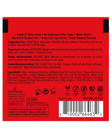 Lubrificante Aromatizzato Sensuva Anguria 6 ml Lubrificante Aromatizzato Sensuva Anguria 6 ml