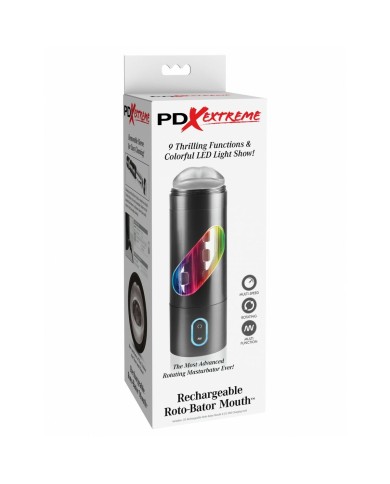 Masturbatore Pipedream PDX EXTREME RECHARGEABLE ROTO-BATOR MOUTH BLACK