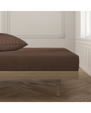 Lenzuolo con angoli aderenti Happy Home Marrone Piazza e mezza
