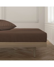 Lenzuolo con angoli aderenti Happy Home Marrone Piazza e mezza Lenzuolo con angoli aderenti Happy Home Marrone Piazza e mezza