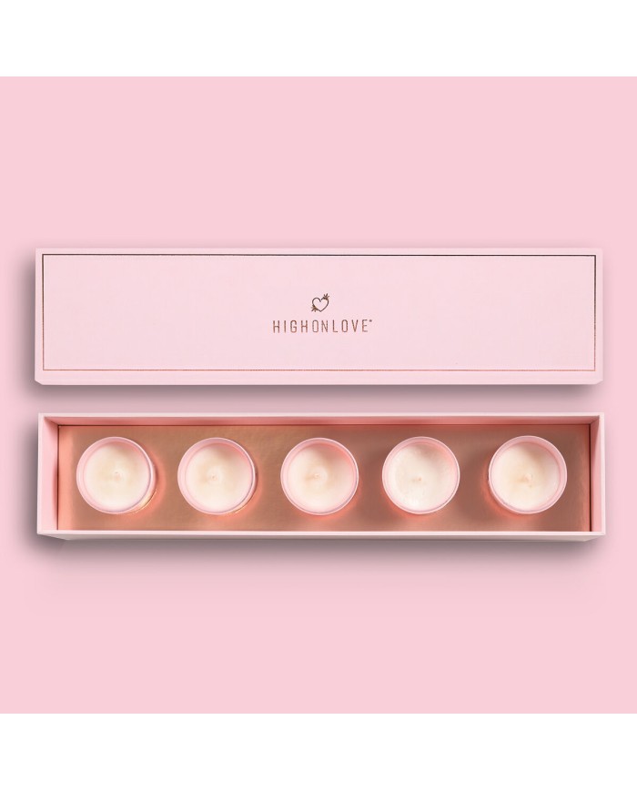 Candela Massaggio Highonlove Arancio Rosa Champagne alla Fragola Litchi 35 ml Candela Massaggio Highonlove Arancio Rosa Champagne alla Fragola Litchi 35 ml