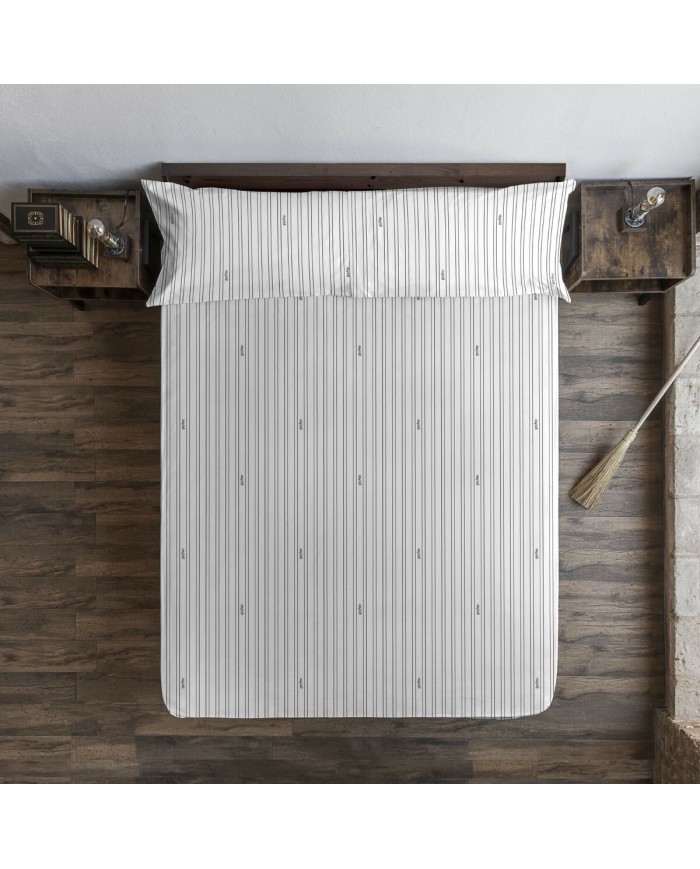 Lenzuolo con angoli Harry Potter Bianco Grigio marengo Matrimoniale