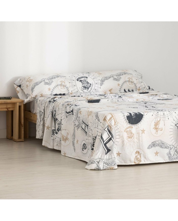 Set di Lenzuola Harry Potter Beige Multicolore Singolo Set di Lenzuola Harry Potter Beige Multicolore Singolo