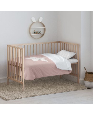 Set di copripiumino Kids&Cotton Nadir Rosa 100 x 120 cm Set di copripiumino Kids&Cotton Nadir Rosa 100 x 120 cm