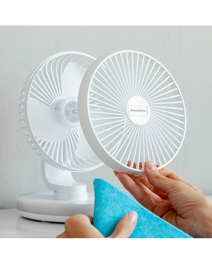 Ventilatore da Scrivania Ricaricabile con LED FanLed InnovaGoods Ø6,6'' 4000 mAh Ventilatore da Scrivania Ricaricabile con LED FanLed InnovaGoods Ø6,6'' 4000 mAh