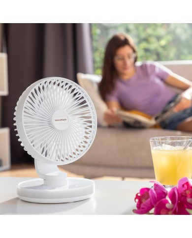 Ventilatore da Scrivania Ricaricabile con LED FanLed InnovaGoods Ø6,6'' 4000 mAh Ventilatore da Scrivania Ricaricabile con LED FanLed InnovaGoods Ø6,6'' 4000 mAh