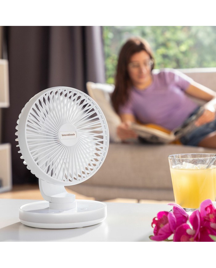 Ventilatore da Scrivania Ricaricabile con LED FanLed InnovaGoods Ø6,6'' 4000 mAh Ventilatore da Scrivania Ricaricabile con LED FanLed InnovaGoods Ø6,6'' 4000 mAh