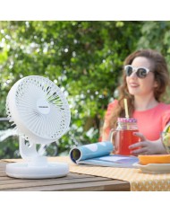 Ventilatore da Scrivania Ricaricabile con LED FanLed InnovaGoods Ø6,6'' 4000 mAh Ventilatore da Scrivania Ricaricabile con LED FanLed InnovaGoods Ø6,6'' 4000 mAh