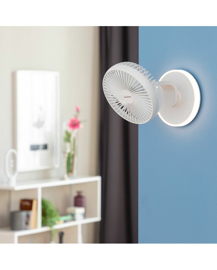 Ventilatore da Scrivania Ricaricabile con LED FanLed InnovaGoods Ø6,6'' 4000 mAh Ventilatore da Scrivania Ricaricabile con LED FanLed InnovaGoods Ø6,6'' 4000 mAh
