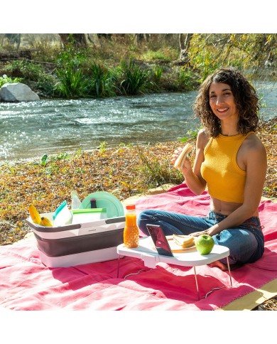 Cestino da Picnic Pieghevole con Piano d'Appoggio Pickning InnovaGoods
