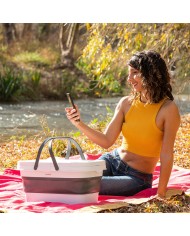 Cestino da Picnic Pieghevole con Piano d'Appoggio Pickning InnovaGoods Cestino da Picnic Pieghevole con Piano d'Appoggio Pickning InnovaGoods