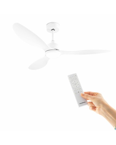 Ventilatore da Soffitto con Luce LED e 3 Pale ABS Flaled InnovaGoods Bianco 36 W 52" Ø132 cm Ventilatore da Soffitto con Luce LED e 3 Pale ABS Flaled InnovaGoods Bianco 36 W 52" Ø132 cm