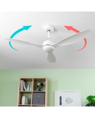 Ventilatore da Soffitto con Luce LED e 3 Pale ABS Flaled InnovaGoods Bianco 36 W 52" Ø132 cm