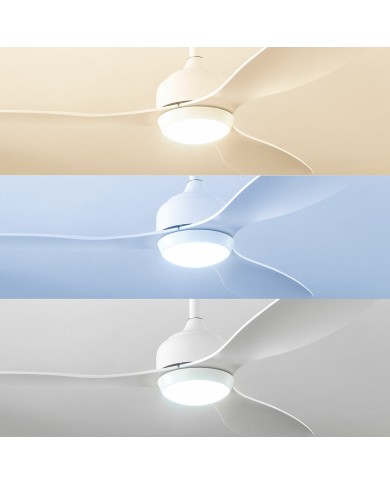 Ventilatore da Soffitto con Luce LED e 3 Pale ABS Flaled InnovaGoods Bianco 36 W 52" Ø132 cm Ventilatore da Soffitto con Luce LED e 3 Pale ABS Flaled InnovaGoods Bianco 36 W 52" Ø132 cm