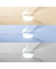 Ventilatore da Soffitto con Luce LED e 3 Pale ABS Flaled InnovaGoods Bianco 36 W 52" Ø132 cm