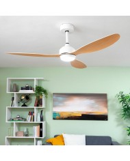 Ventilatore da Soffitto con Luce LED e 3 Pale ABS Flaled InnovaGoods Bianco 36 W 52" Ø132 cm