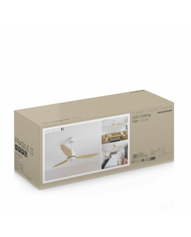 Ventilatore da Soffitto con Luce LED e 3 Pale ABS Wuled InnovaGoods Legno 36 W 52" Ø132 cm Ventilatore da Soffitto con Luce LED e 3 Pale ABS Wuled InnovaGoods Legno 36 W 52" Ø132 cm