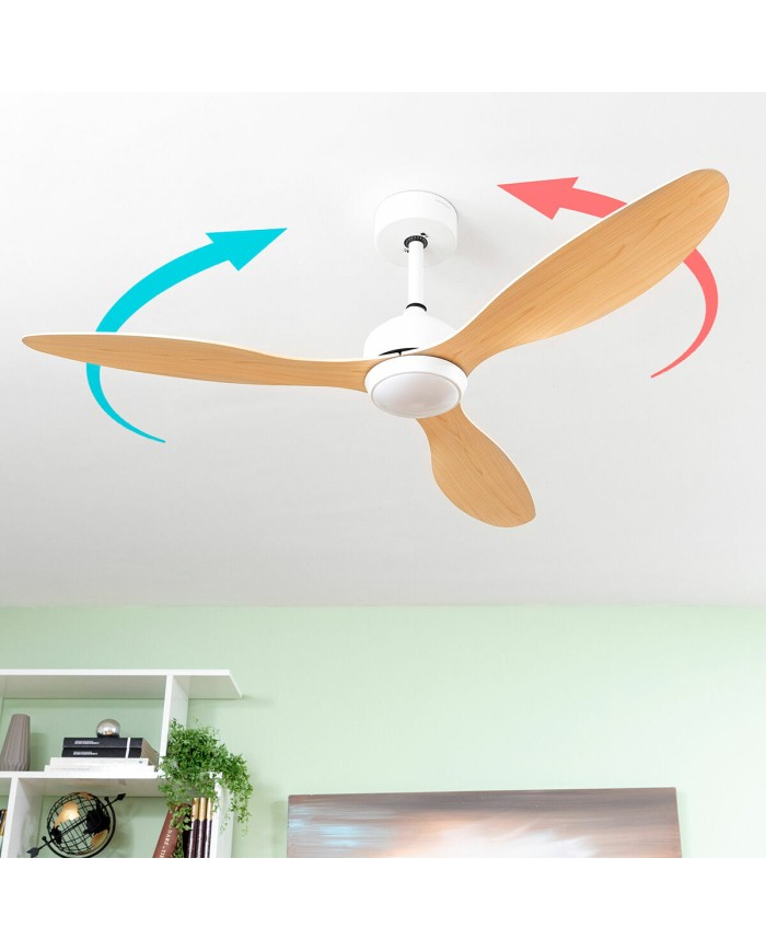 Ventilatore da Soffitto con Luce LED e 3 Pale ABS Wuled InnovaGoods Legno 36 W 52" Ø132 cm Ventilatore da Soffitto con Luce LED e 3 Pale ABS Wuled InnovaGoods Legno 36 W 52" Ø132 cm