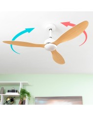 Ventilatore da Soffitto con Luce LED e 3 Pale ABS Wuled InnovaGoods Legno 36 W 52" Ø132 cm Ventilatore da Soffitto con Luce LED e 3 Pale ABS Wuled InnovaGoods Legno 36 W 52" Ø132 cm