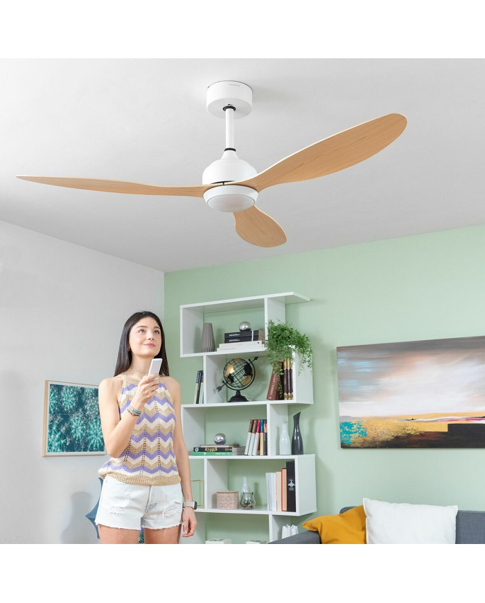 Ventilatore da Soffitto con Luce LED e 3 Pale ABS Wuled InnovaGoods Legno 36 W 52" Ø132 cm Ventilatore da Soffitto con Luce LED e 3 Pale ABS Wuled InnovaGoods Legno 36 W 52" Ø132 cm