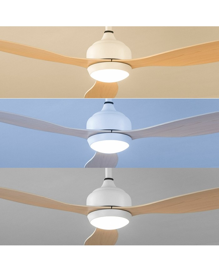 Ventilatore da Soffitto con Luce LED e 3 Pale ABS Wuled InnovaGoods Legno 36 W 52" Ø132 cm Ventilatore da Soffitto con Luce LED e 3 Pale ABS Wuled InnovaGoods Legno 36 W 52" Ø132 cm