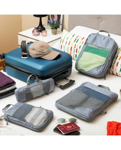 Borse a Compressione per Valigie Compakube InnovaGoods 4 Pezzi Borse a Compressione per Valigie Compakube InnovaGoods 4 Pezzi