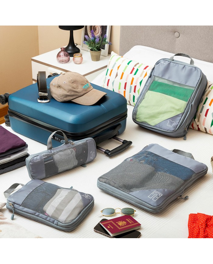 Borse a Compressione per Valigie Compakube InnovaGoods 4 Pezzi