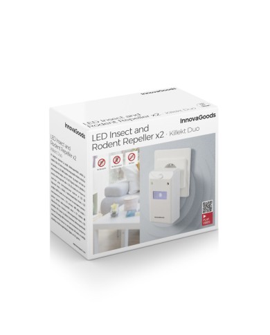 Repellente ad Ultrasuoni per Parassiti con LED Killekt Duo InnovaGoods 2 Unità Repellente ad Ultrasuoni per Parassiti con LED Killekt Duo InnovaGoods 2 Unità