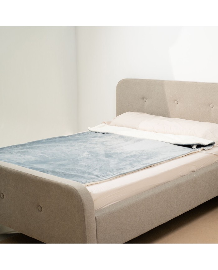 Coperta Elettrica Heklet InnovaGoods Bianco Grigio 130 x 180 cm 160 W Coperta Elettrica Heklet InnovaGoods Bianco Grigio 130 x 180 cm 160 W