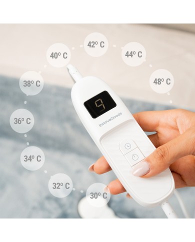 Coperta Elettrica Heklet InnovaGoods Bianco Grigio 130 x 180 cm 160 W