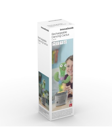 Cactus Danzante e Parlante Ricaricabile con Musica e LED Multicolor Cacxi InnovaGoods Cactus Danzante e Parlante Ricaricabile con Musica e LED Multicolor Cacxi InnovaGoods