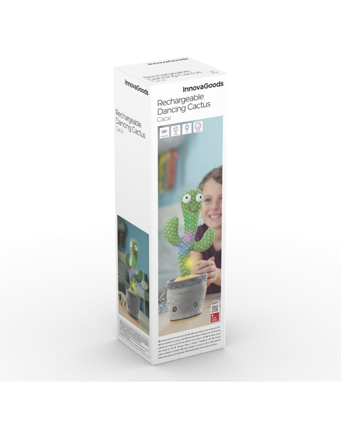Cactus Danzante e Parlante Ricaricabile con Musica e LED Multicolor Cacxi InnovaGoods Cactus Danzante e Parlante Ricaricabile con Musica e LED Multicolor Cacxi InnovaGoods