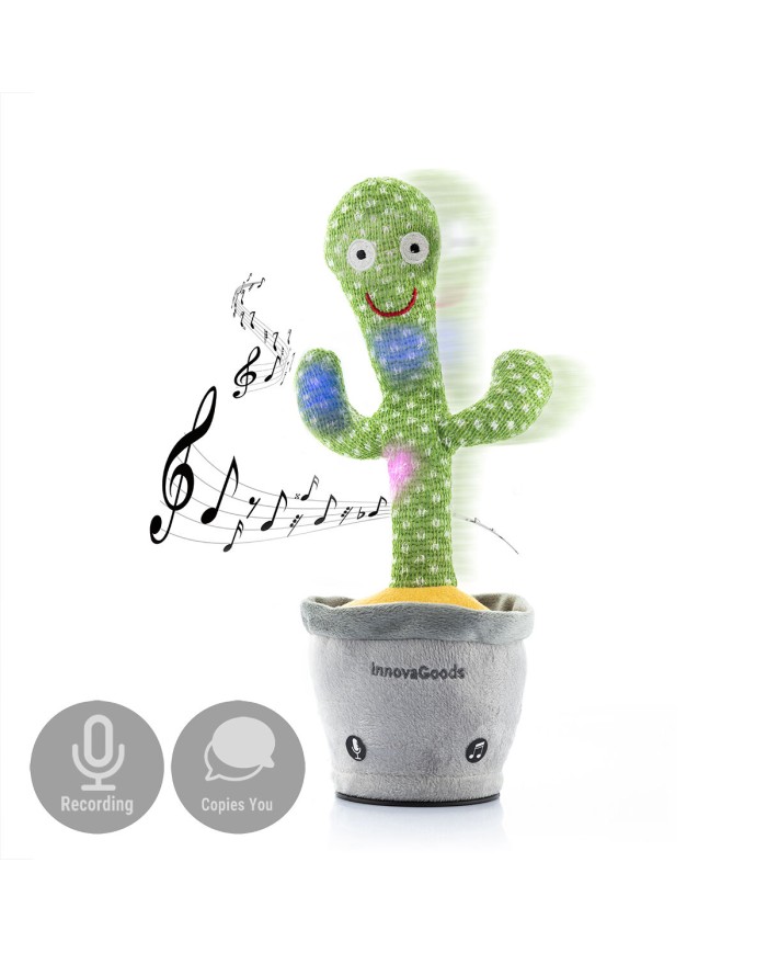 Cactus Danzante e Parlante Ricaricabile con Musica e LED Multicolor Cacxi InnovaGoods Cactus Danzante e Parlante Ricaricabile con Musica e LED Multicolor Cacxi InnovaGoods