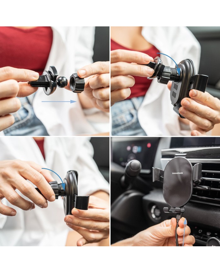 Supporto Caricabatterie Rapido Wireless per Auto Chakar InnovaGoods Supporto Caricabatterie Rapido Wireless per Auto Chakar InnovaGoods