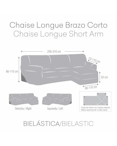 Rivestimento per chaise longue a braccio corto sinistra Eysa (Ricondizionati B)