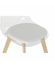 Sedia da Sala da Pranzo Beige Naturale Legno d'albero della gomma Cotone Poliestere 45 x 46 x 92 cm Sedia da Sala da Pranzo Beige Naturale Legno d'albero della gomma Cotone Poliestere 45 x 46 x 92 cm