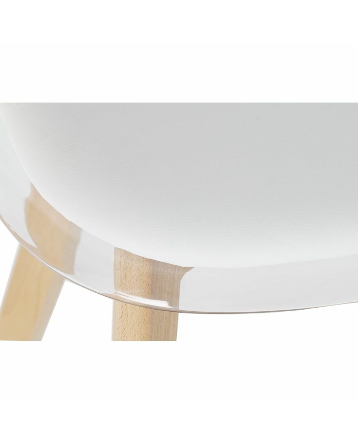 Sedia da Sala da Pranzo DKD Home Decor Bianco Legno Policarbonato (Ricondizionati A)