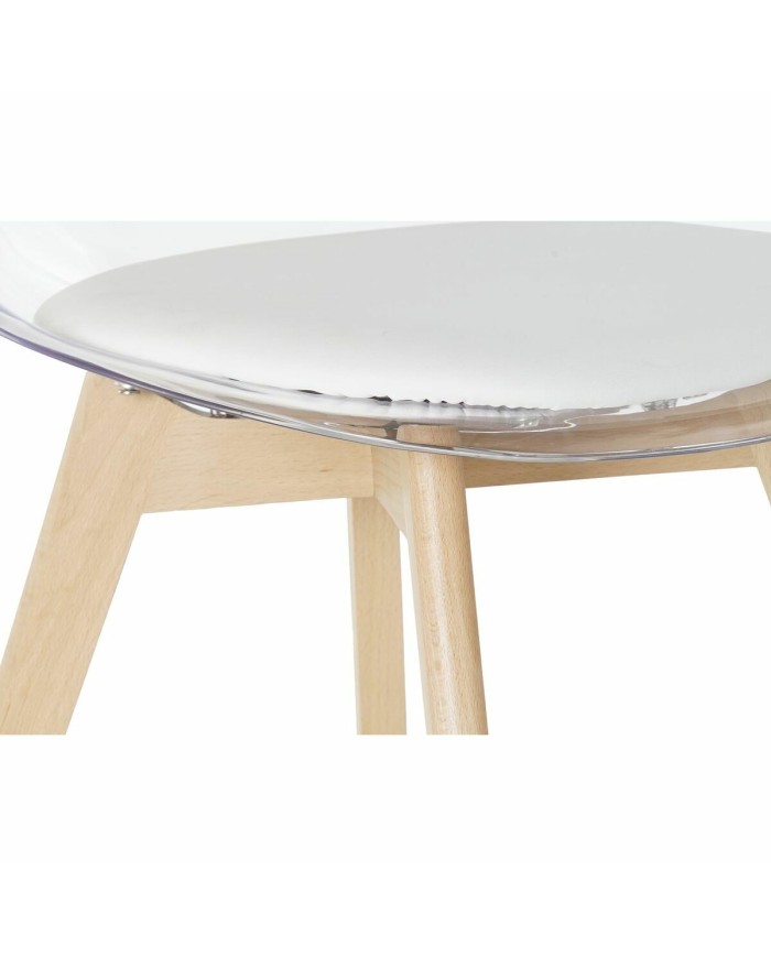 Sedia da Sala da Pranzo DKD Home Decor Bianco Legno Policarbonato (Ricondizionati A)