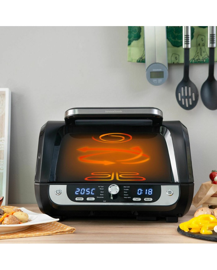 Friggitrice ad Aria con Grill, Accessori e Ricettario InnovaGoods 3400 W Nero 6 L (Ricondizionati A)