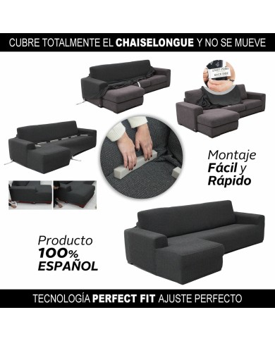 Rivestimento per chaise longue a braccio corto sinistra Sofaskins Grigio scuro (Ricondizionati A)