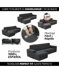 Rivestimento per chaise longue a braccio corto sinistra Sofaskins Grigio scuro (Ricondizionati A)