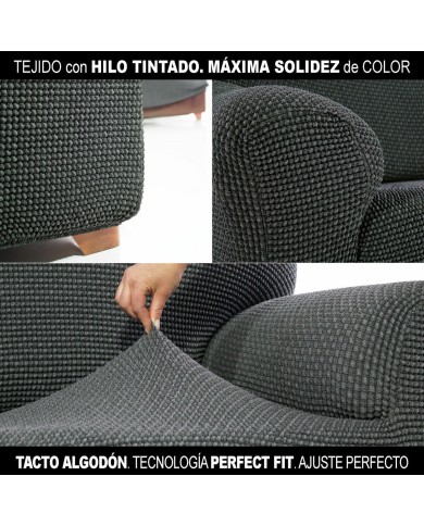 Rivestimento per chaise longue a braccio corto sinistra Sofaskins Grigio scuro (Ricondizionati A)