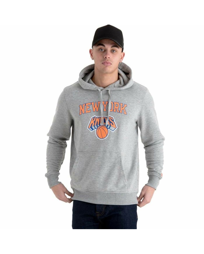 Felpa con Cappuccio Uomo New Era New York Knicks Grigio chiaro L Felpa con Cappuccio Uomo New Era New York Knicks Grigio chiaro L